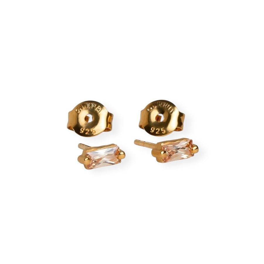 Earrings | Baguette Cut Citrine Studs